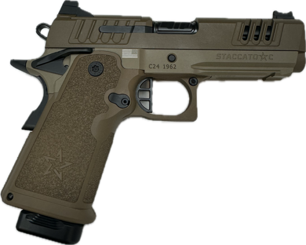 STACCATO C DLC FLAT TRIGGER X SERIES SERRRATIONS FDE CUSTOM 9MM