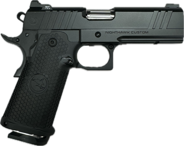 NIGHTHAWK CUSTOM TRS COMMANDER BLACK SANDHAWK SERRATIONS IOS FLUTED BARREL DOUBLE STACK 9MM
