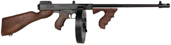 Thompson T5100D 1927A-1  45 ACP Caliber with 16.50" Barrel, 20+1 Capacity (Stick), 100+1 Capacity (Drum), Blued Metal Finish, American Walnut Stock Wood Grip Right Hand
