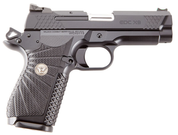 Wilson Combat EDCXCP9 EDC X9 9mm Luger 15+1 4" Stainless Fluted Barrel, Black DLC Serrated Stainless Steel Slide, Black Armor-Tuff Aluminum Frame w/Beavertail, Black G10 Starburst Grip