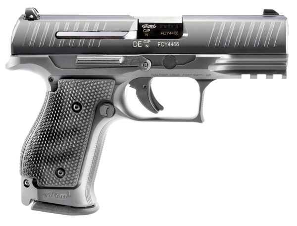Walther Arms 2830019 PPQ M2 Q4 9mm Luger 15+1, 4" Black Steel Barrel, Matte Black Tenifer Serrated Steel Slide, Black Steel Frame w/Beavertail & Picatinny Rail, Black Polymer Grip, 3 Auto Safety