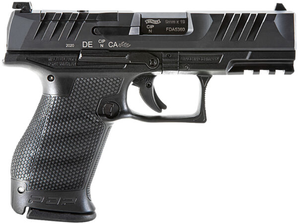 Walther Arms 2851229 PDP Compact Optic Ready 9mm Luger 4" 15+1 Black Black Steel Slide Performance Duty Textured Black Polymer Grip