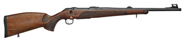 CZ-USA 07302 CZ 600 Lux Full Size 308 Win 4+1 20" Black Light Threaded Barrel, Black Drilled & Tapped Steel Receiver, Walnut Bavarian Style Stock, Right Hand