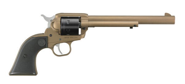 Ruger 2040 Wrangler  22 LR 6 Shot 7.50" Burnt Bronze Cerakote Barrel & Frame Black Cerakote Cylinder Black Checkered Polymer Grips