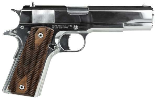 SDS Imports 10100513 1911 Regulator Full Size 38 Super/9mm Luger 9+1 5" Stainless Steel Barrel, High Polished Chrome Serrated Slide, High Polished Chrome Steel Frame w/Beavertail, Turkish Walnut Grips