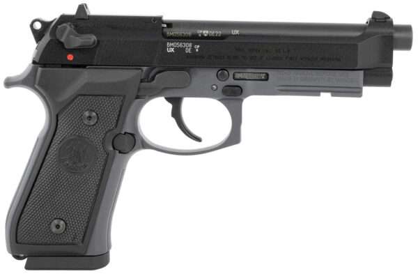 Beretta USA J90A192FSR59 92FSR  Full Size Frame 22 LR 15+1 5.30" Black Steel Barrel, Black Bruniton Serrated Slide, Sniper Gray Aluminum Frame w/Beavertail & Picatinny Rail, Ambidextrous