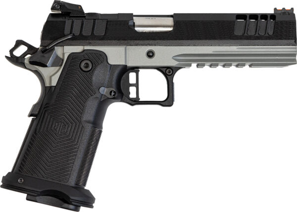 Great Lakes Firearms GL1911DS9FSSSRK 1911 DS Synergy 9mm Luger 20+1 5" Optic Cut/Serrated Cerakote Black Molded Grip Bull Shark Frame