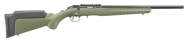 Ruger 8334 American Rimfire  Sports South Exclusive Full Size 22 LR 10+1 18" Satin Blued Threaded Barrel, Satin Blued Steel Receiver w/Scope Rail, OD Green Synthetic Adjustable Stock, Right Hand