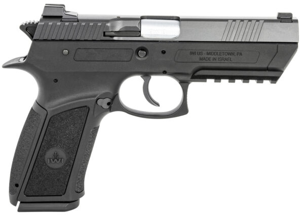 IWI US J941PL9-II Jericho 941 Enhanced 9mm Luger Caliber with 4.40" Barrel, 16+1 Capacity, Overall Black Finish, Picatinny Rail Frame, Serrated Steel Slide & Polymer Grip