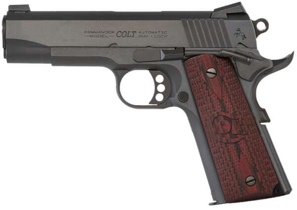 Colt Mfg O4943XE Commander Combat 38 Super 9+1 4.25" Stainless Steel Barrel, Blued Serrated Carbon Steel Slide, Blued Steel Frame, Black Cherry G10 Grip