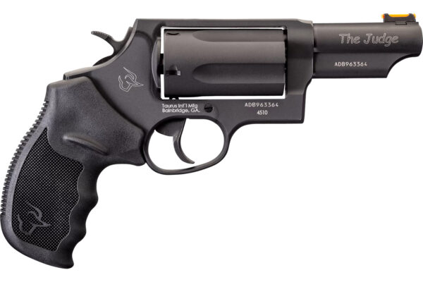 Taurus 2441031T Judge  45 Colt (LC)/410 Bore 5rd 3" Matte Black Oxide Steel Barrel, Cylinder & Frame, Black Ribber Grip, Exposed Hammer
