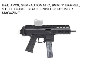 APC9 Semi Automatic handgun