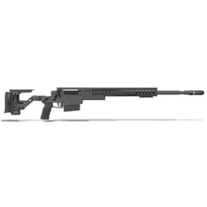 ACCURACY INTERNATIONAL AXSR .300 PRC 27" 3/4"-24 THREADED BBL BLACK FOLDING RIFLE W/BRAKE LEFT SIDE VIEW