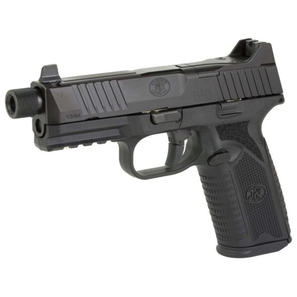 FN HERSTAL 510T TACTICAL BLACK NIGHT SIGHTS 10MM LEFT SIDE VIEW FRONT ANGLE