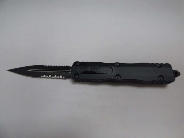 MICROTECH DIRAC DELTA DOUBLE EDGE TACTICAL PARTIAL SERRATED LABEL