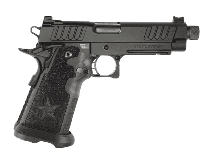 STACCATO P DPO DLC THREADED BARREL G2 TAC TEXTURE GRIP RIGHT SIDE VIEW