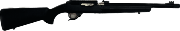 TACTICAL SOLUTIONS X-RING TAKEDOWN RIFLE MATTE BLACK CUSTOM WITH RED TRIGGER .22 LR LEFT SIDE VIEW