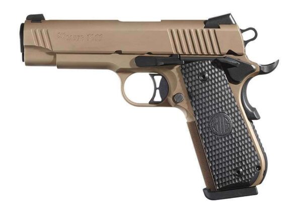 1911, 45 ACP, 4.2IN, EMPEROR SCORPION , FDE, SAO, SIGLITE, BLACK G10 GRIP, (2) 8RD STEEL MAG, FASTBACK, FASTBACKv