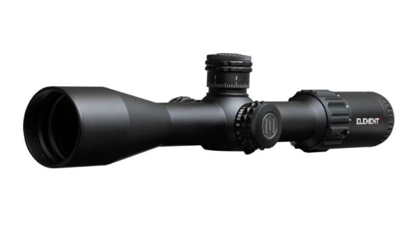 ELEMENT HELIX 4-16X44 FFP APR-2D MRAD LEFT SIDE VIEW FRONT ANGLE