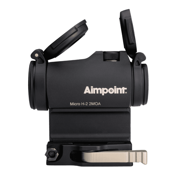 AIMPOINT MICRO H2 WITH 39MM SPACER AND LRP MOUNT LEFT SIDE VIEW