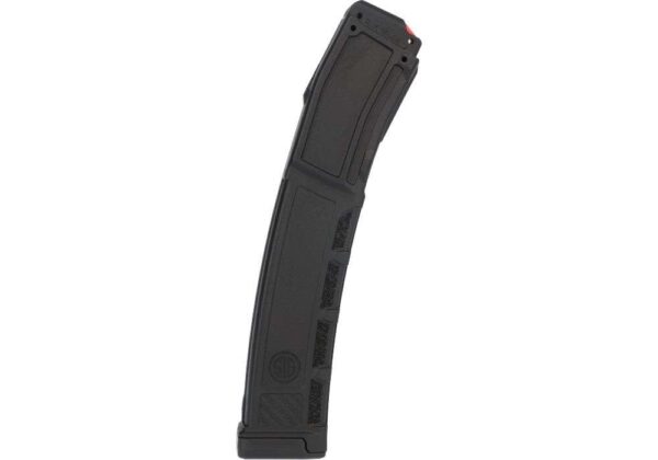 SIG SAUER MPX 35 ROUND POLYMER MAGAZINE LEFT SIDE VIEW LAYING FLAT