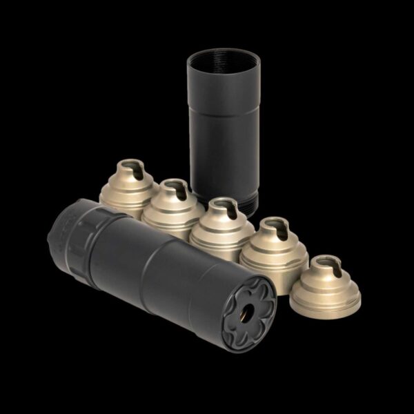 rugged suppressors mustang 22 black silencer vertical muzzle up