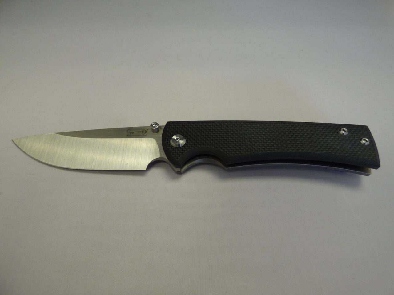 CHAVES LIBERATION 229 DROP POINT STONEWASHED TITANIUM BLACK G10 MACHINE BLADE LABEL
