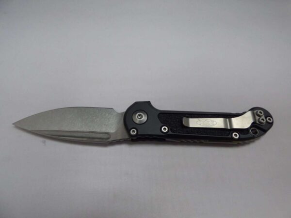 MICROTECH LUDT SINGLE EDGE GEN III STONEWASH STANDARD WITH BLACK INLAY EDGE UP