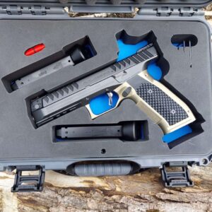 LANCER SYTEMS LAUGO ALIEN PERFORMANCE THREADED BARREL 9MM IN CASE WITH ACCESSORIES LEFT SIDE VIEW