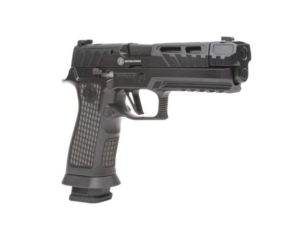 SIG SAUER P320 SPECTRE COMP BLACKOUT 9MM RIGHT SIDE VIEW FRONT ANGLE