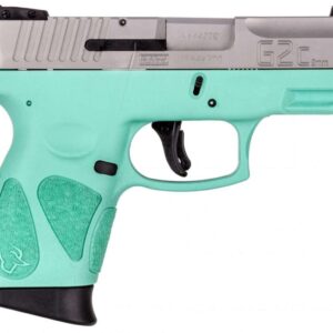 taurus g2c matte stainless slide with cyan frame right side view