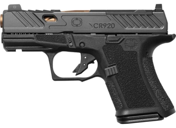 SHADOW SYSTEMS CR920 ELITE BLACK FRAME BRONZE BARREL WITH FLUSH MAGAZINE LEFT SIDE VIEW
