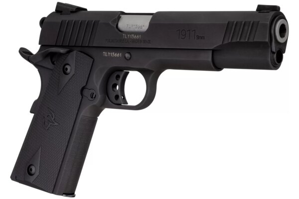 TAURUS 1911 9MM LUGER MATTE BLACK FULL SIZE RIGHT SIDE VIEW FRONT ANGLE