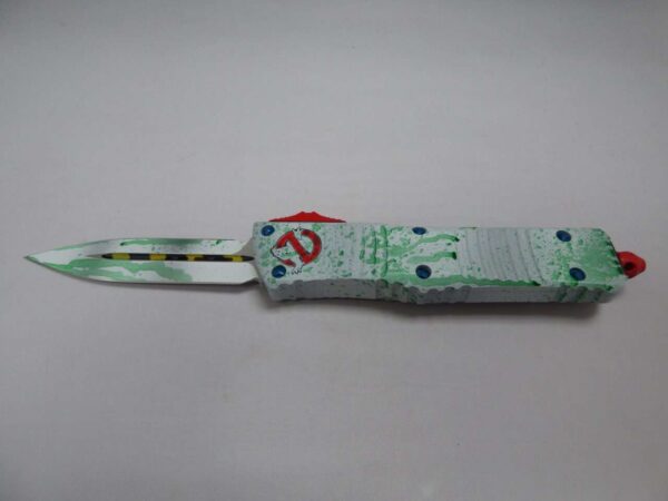 MICROTECH COMBAT TROODON DOUBLE EDGED SIGNATURE SERIES SLIME WHITE STANDARD GHOSTBUSTERS NON CLIP SIDE