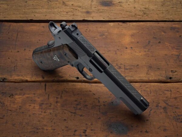CABOT GUN OF THE MONTH APRIL HUNT CLUB .45ACP TOP RIGHT SIDE VIEW