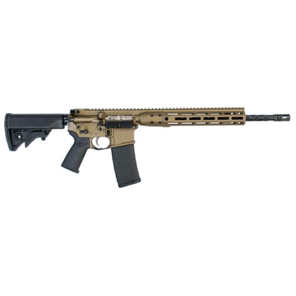 LWRC IC DI BURNT BRONZE RIFLE WITH 16" BARREL AND MLOK HAND GUARD RIGHT SIDE VIEW
