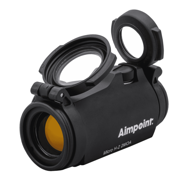 AIMPOINT MICRO H2 RED DOT REFLEX SIGHT TOP LEFT SIDE VIEW FRONT ANGLE