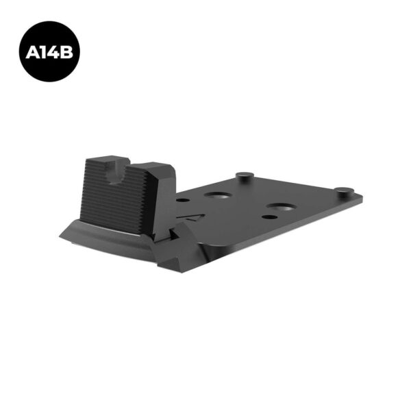 SPRINGFIELD ARMORY AGENCY OPTIC SYSTEM (AOS) MOUNTING PLATE 1911 DS A14B RMR/SRO AND HOLOSUN 407C/507C TOP RIGHT SIDE VIEW REAR ANGLE