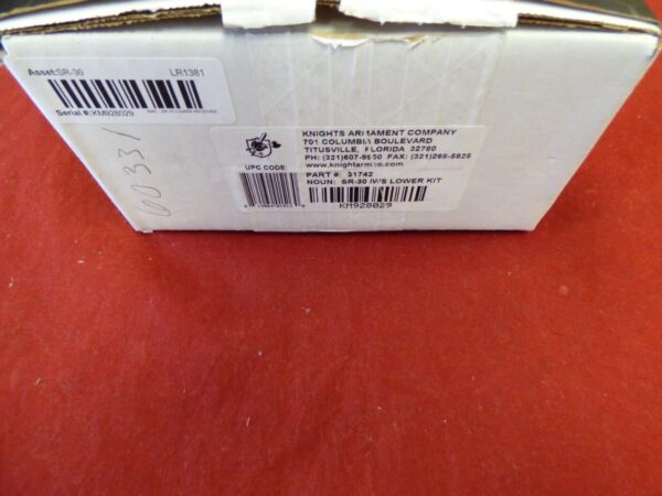 KNIGHTS ARMANENT CO SR-30 IWS PISTOL KIT LABEL