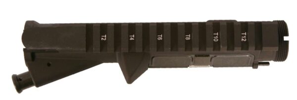 BCM M4 UPPER RECEIVER ASSEMBLY WITH LASER T-MARKINGS TOP VIEW FACING RIGHT