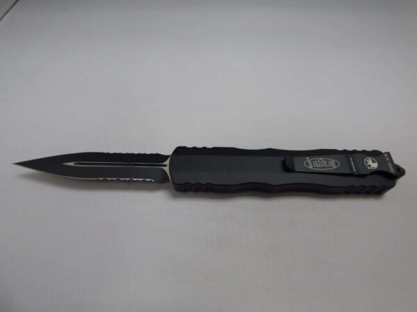 MICROTECH DIRAC DELTA DOUBLE EDGE TACTICAL PARTIAL SERRATED CLIP SIDE