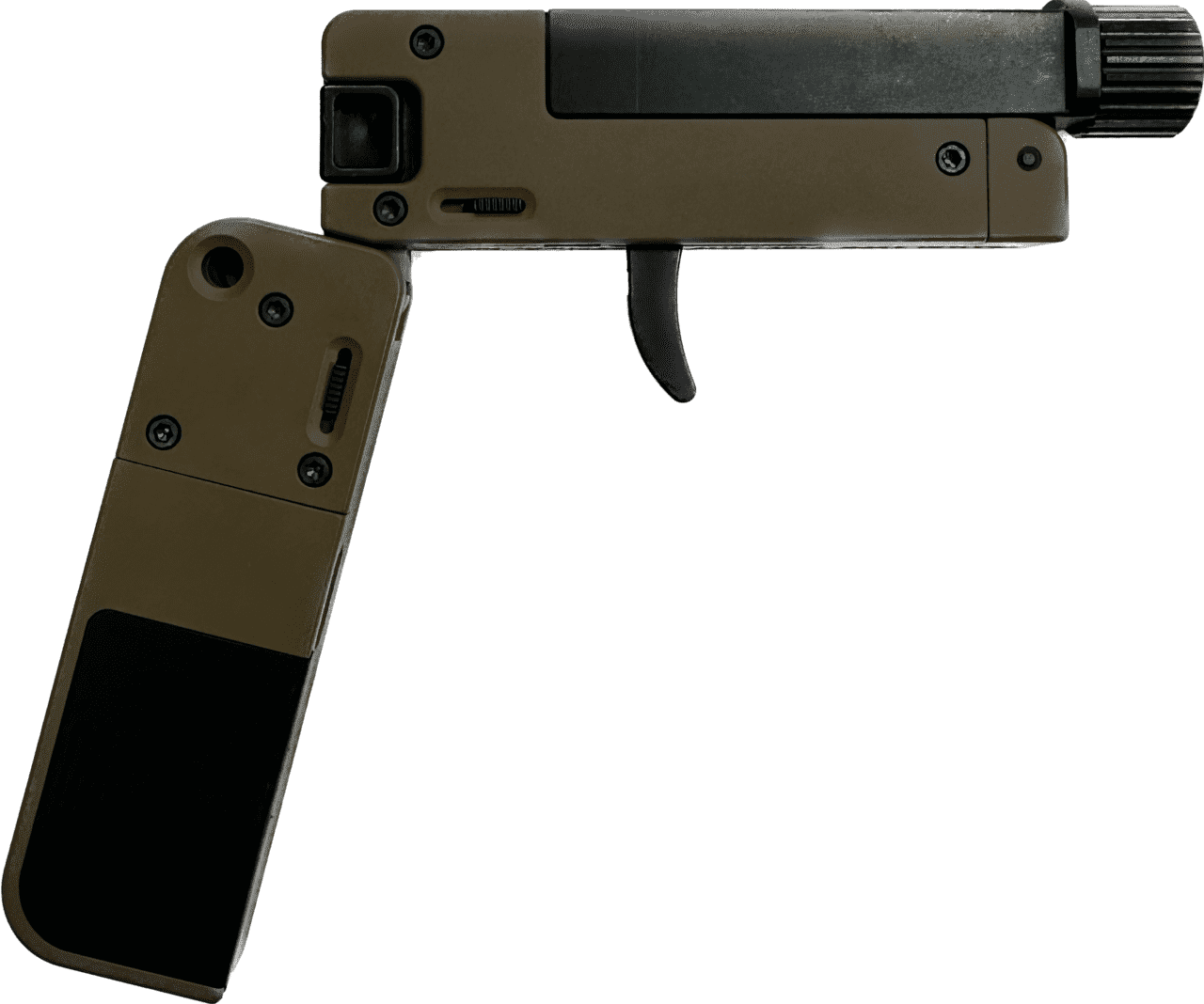 TRAILBLAZER FIREARMS LIFECARD 1 THREADED BARREL BARRET BROWN BLACK 22LR RIGHT SIDE VIEW CLOSED