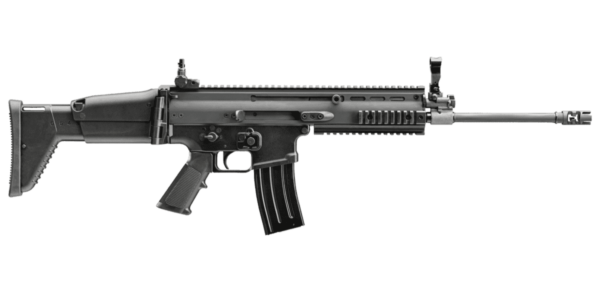 FN HERSTAL SCAR 16 S NON RECIPROCATING CHARGE HANDLE TOP RIGHT SIDE VIEW FRONT ANGLE