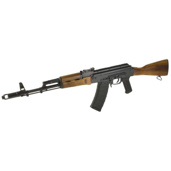 RILEY DEFENSE RAK74-C CLASSICAL TEAK WOOD 5.45X39 TOP LEFT SIDE VIEW FRONT ANGLE