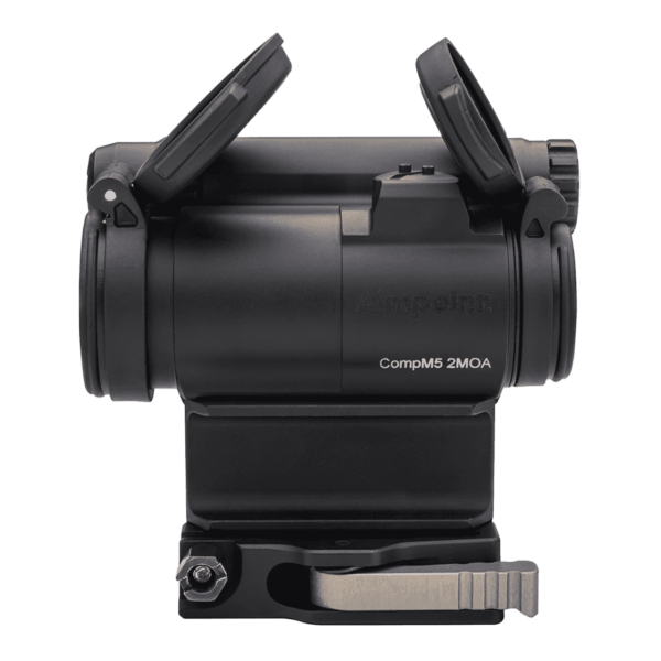 AIMPOINT COMPM5 WITH 39MM SPACER AND LRP MOUNT LEFT SIDE VIEW