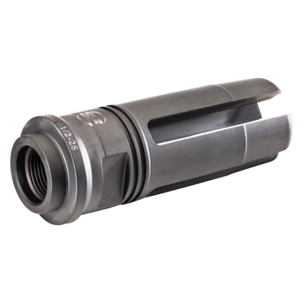 SUREFIRE SOCOM 4 PRONG FLASH HIDER RIGHT SIDE VIEW REAR ANGLE