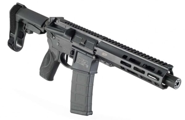 SMITH & WESSON M&P15 PISTOL TOP RIGHT SIDE VIEW FRONT ANGLE