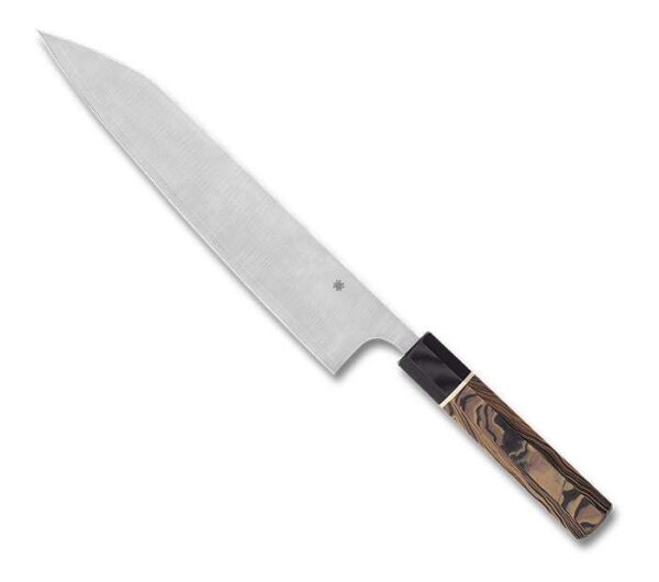 SPYDERCO ITAMAE GYUTOI MURRAY CARTER COLLECTION LEFT SIDE VIEW TIP ANGLED UP TO THE LEFT AND EDGE FACING DOWN