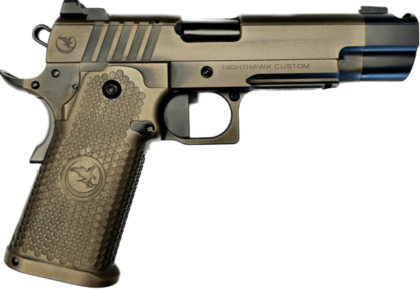 NIGHTHAWK CUSTOM FIRE HAWK DOUBLE STACK BATTLEWORN BRONZE IOS 9MM LEFT SIDE VIEW