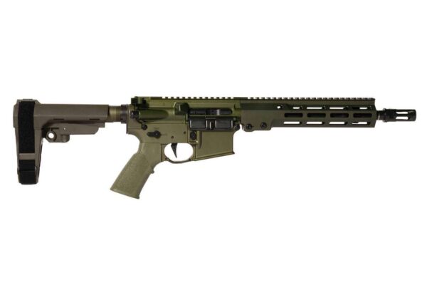 GEISSELE SUPER DUTY PISTOL 10.3" OD GREEN 5.56 NATO LEFT SIDE VIEW